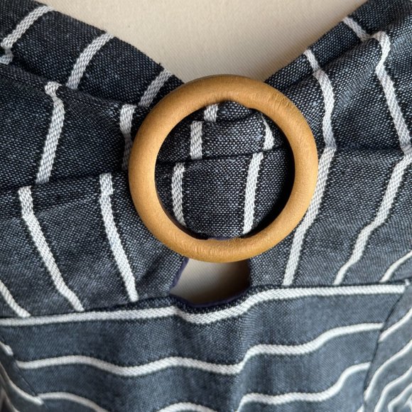 NWT Coco & Jasmine Strapless Denim Striped Jumpsuit Capris Size M - Picture 4 of 10